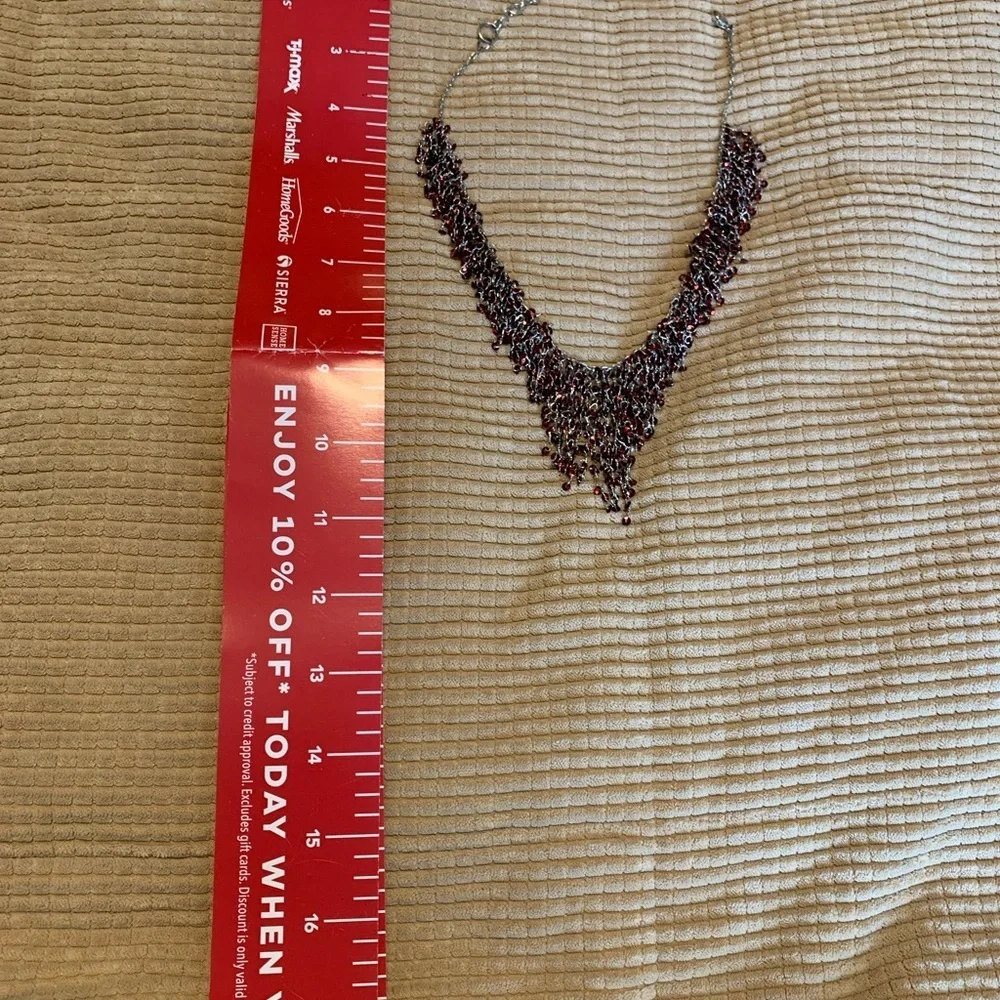 Glimmering red statement necklace